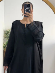3 Piece - Slub Khaddar Black
