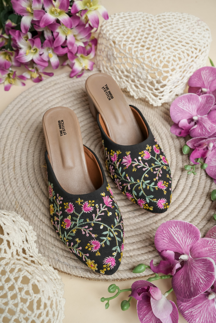 Handcrafted Floral Embroidered Women’s Platform Heels