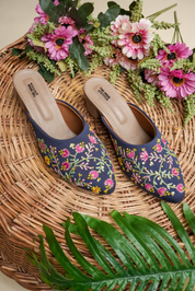 Pink Beaded Floral Embroidered Women’s Platform Heels
