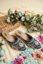 Embroidered Floral Platform Heels for Women