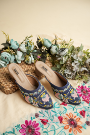 Embroidered Floral Platform Heels for Women