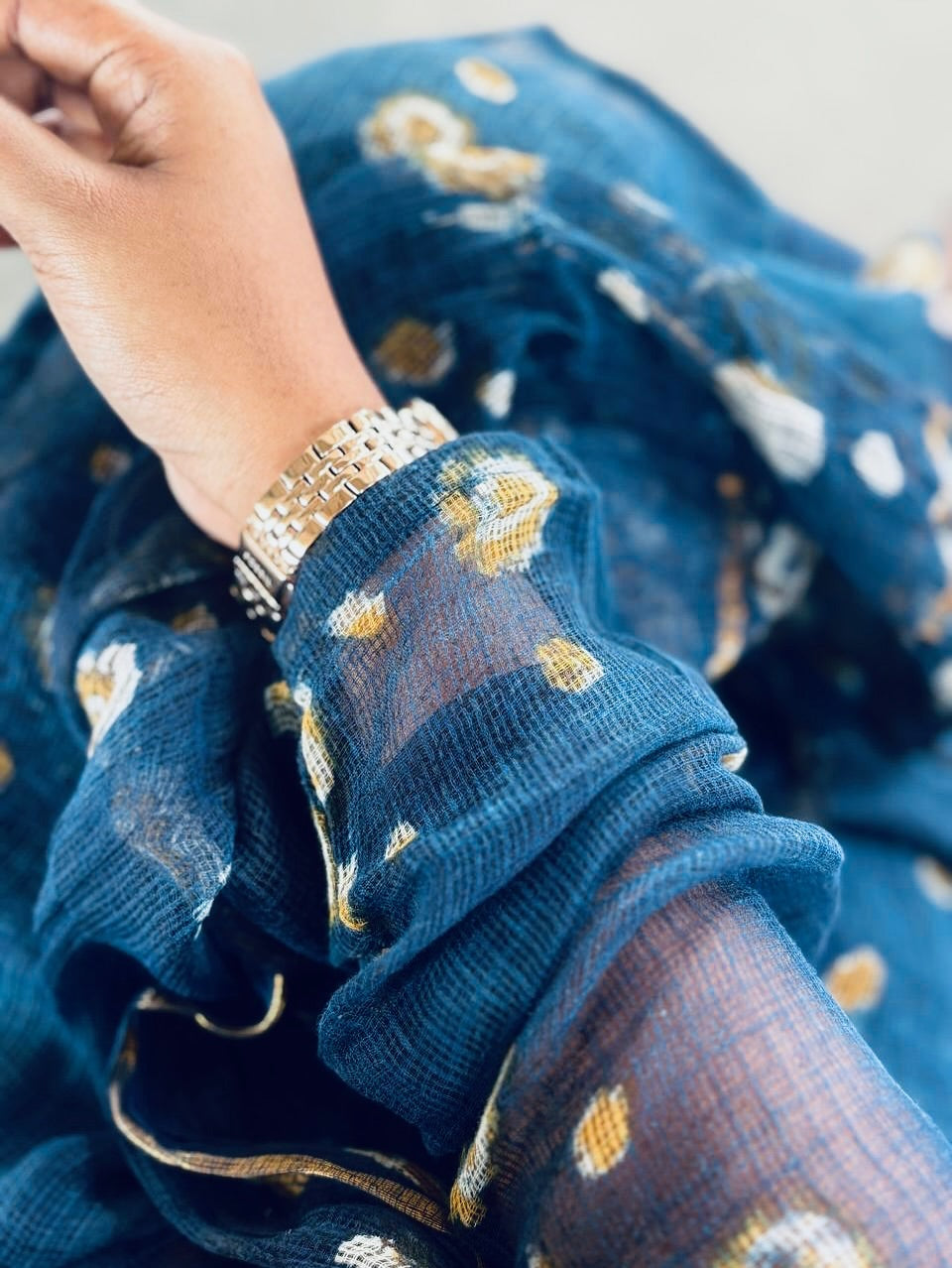 Women Navy Blue Printed Kurta Set with Dupatta | Stylish Ethnic Wear