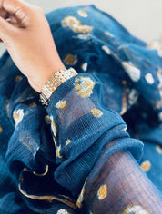 Women Navy Blue Printed Kurta Set with Dupatta | Stylish Ethnic Wear