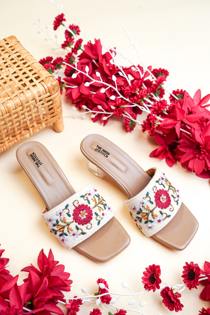 Women’s Luxury Ethnic Footwear Designer Embroidered Heels & Mules