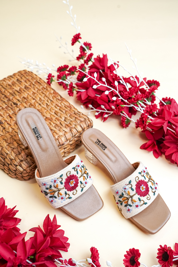 Women’s Luxury Ethnic Footwear Designer Embroidered Heels & Mules