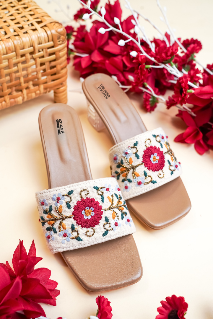 Women’s Luxury Ethnic Footwear Designer Embroidered Heels & Mules