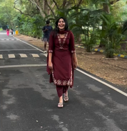 Brown Kurta Set with Blue Dupatta for Women Elegant Ethnic Wear