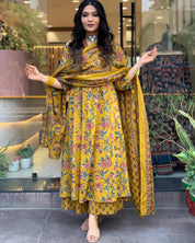Sunflower Drape Cotton Anarkali Suit