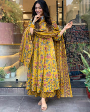 Sunflower Drape Cotton Anarkali Suit