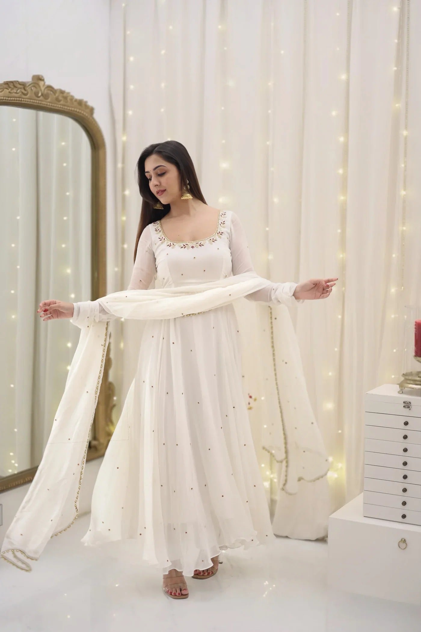 Apsara White Suit Set