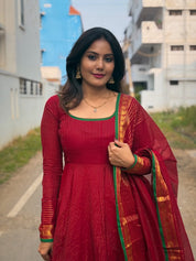 Maroon Color Designer Gown Designs For Girls