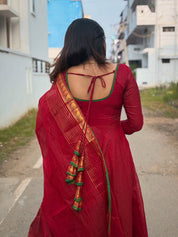 Maroon Color Designer Gown Designs For Girls