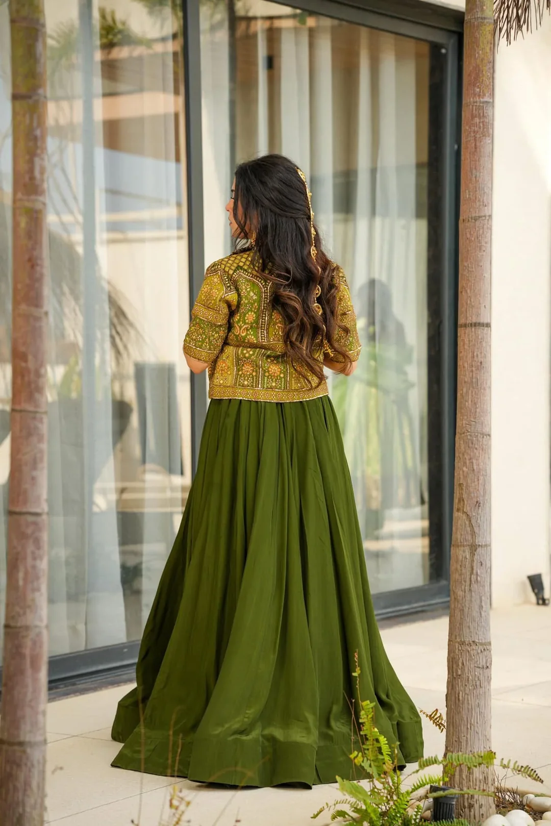Enchanted jade green skirt set – Ethnic Office Wear