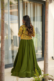 Enchanted jade green skirt set – Ethnic Office Wear