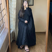 Black Self Embroidered – Kurta Set with Teal Dupatta
