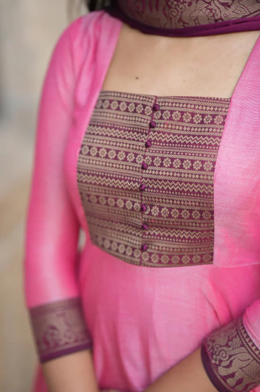 Pure cotton temple Anarkali