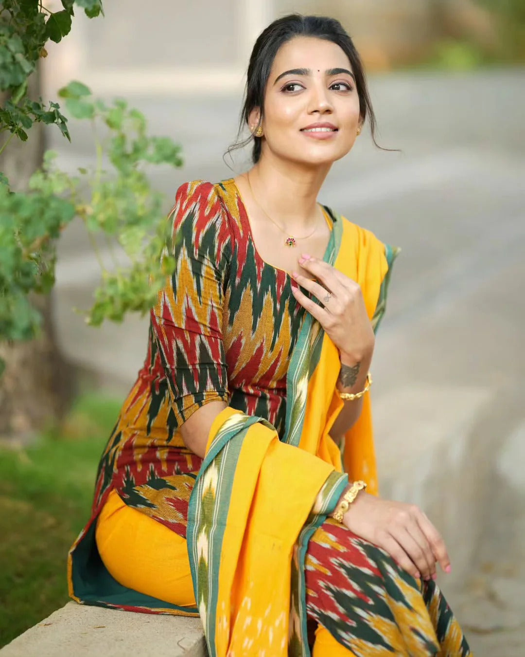 Pure Ikkat Cotton Salwar Suit Fully Stitched