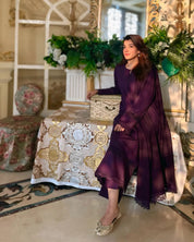 3 Piece - Slub Khaddar Purple – Women Elegant Cotton Ethnic Wear