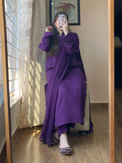 3 Piece – Silk Karandi Purple - Office Wear