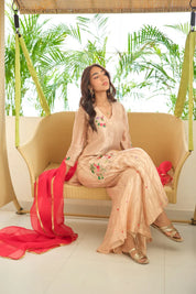 Olive Paisley Flared Maxi Kurti Stylish Ethnic Dress for Women