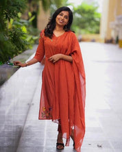 Pure Cotton Embroidered Suit