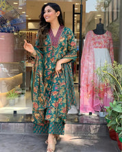 Royal Bloom Viscose Anarkali Set