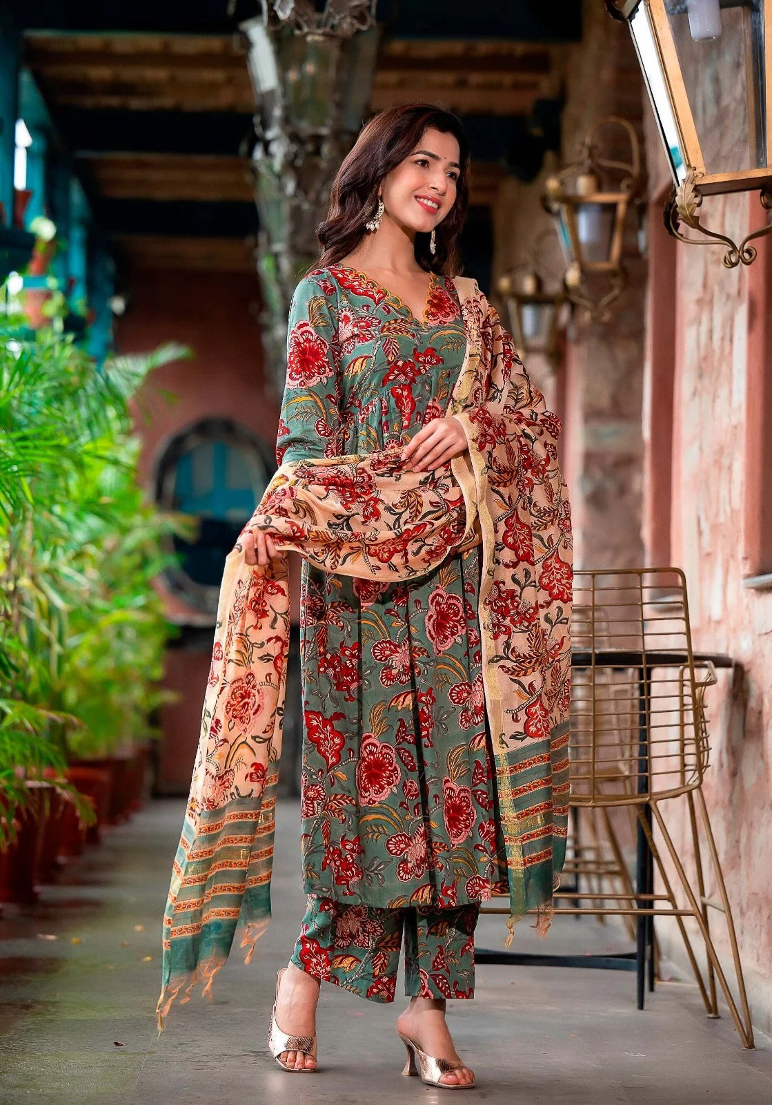 Rustic Bloom Pure Viscose GOWN