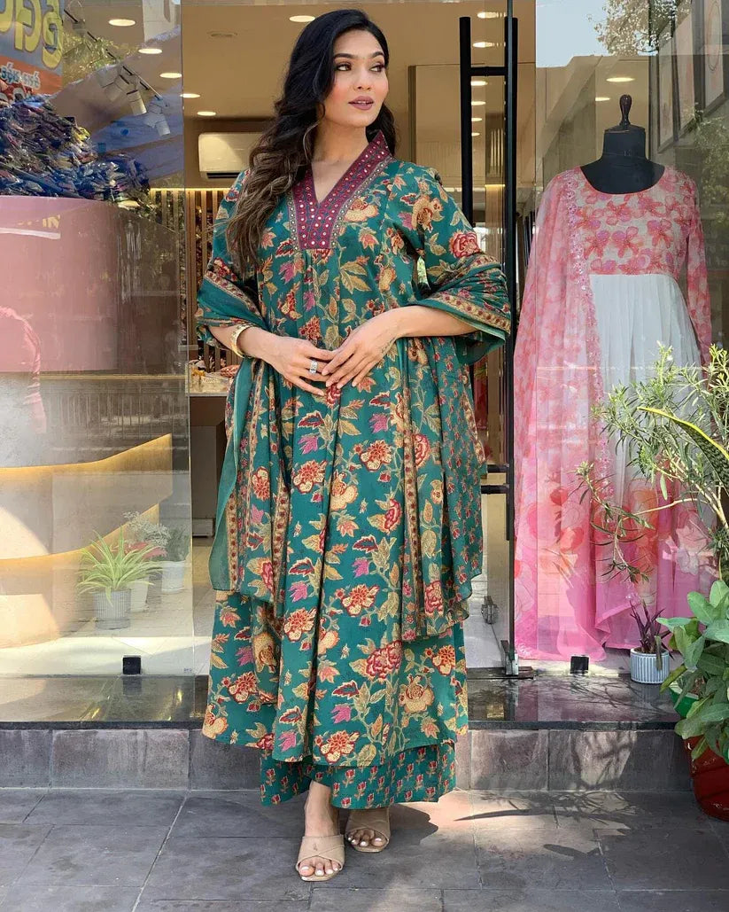 Royal Bloom Viscose Anarkali Set