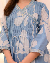 Floral Drift Handcrafted Cotton Suit Set