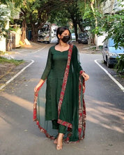EMERALD GREEN COLOR KURTI FOR GIRLS