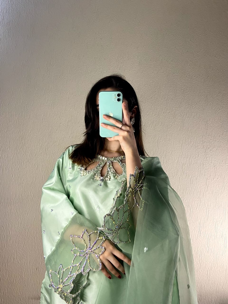 Kataan Silk,organza dupatta – Designer Suits