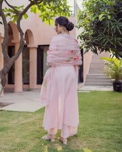 Tide Pink Handpainted Cotton Suit Set