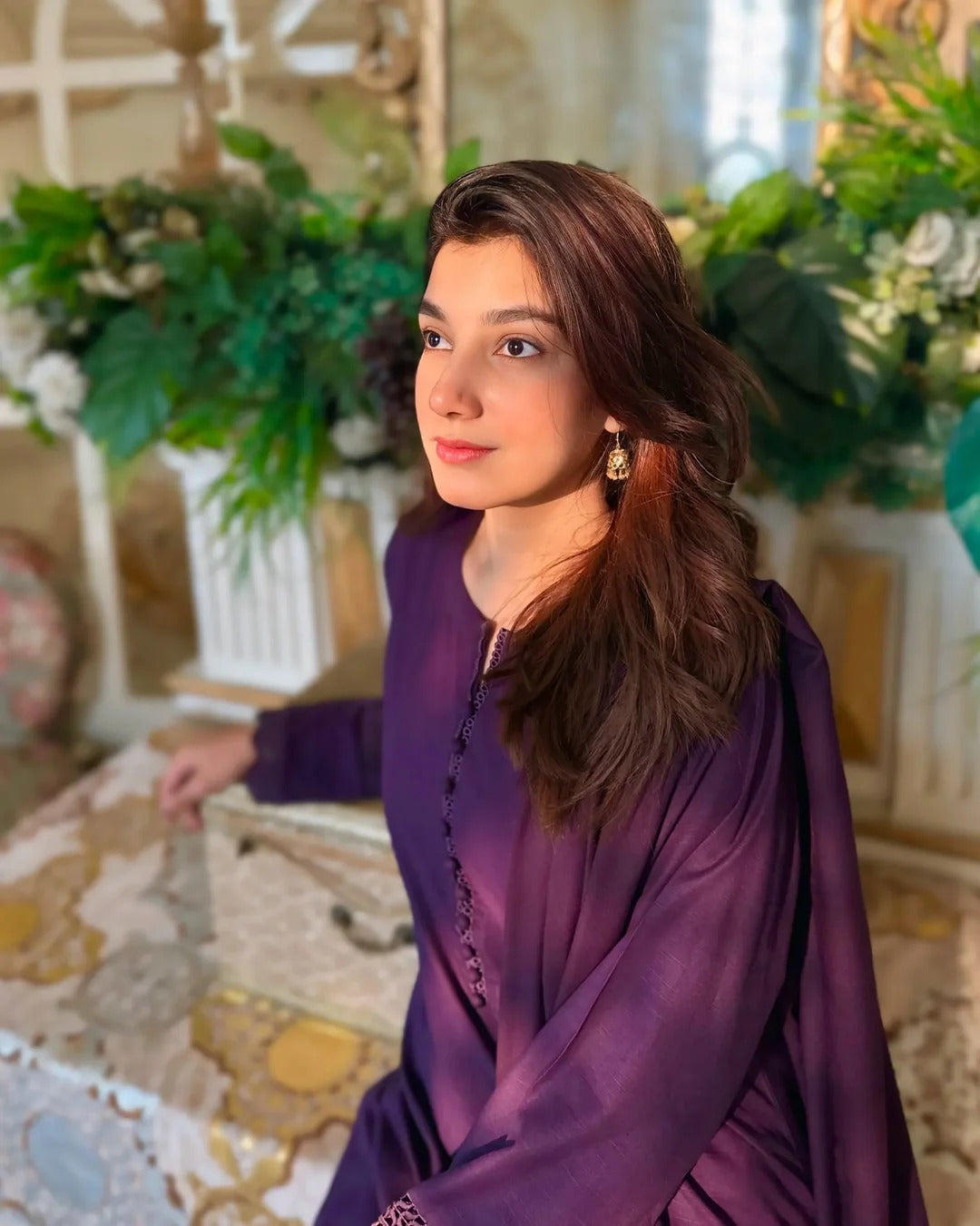 3 Piece - Slub Khaddar Purple – Women Elegant Cotton Ethnic Wear