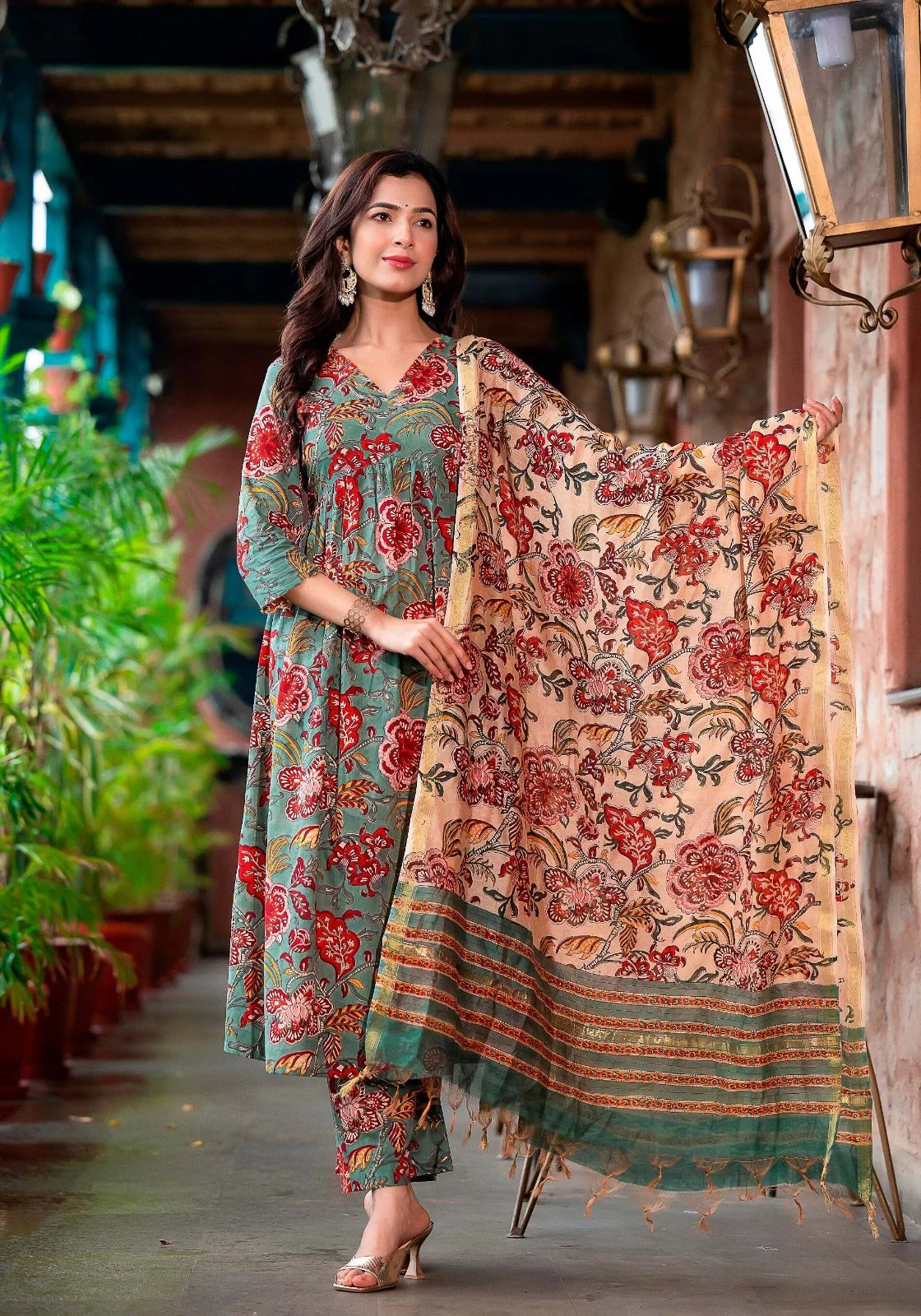 Rustic Bloom Pure Viscose GOWN