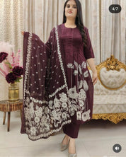 Plum Petals Cotton Suit Set