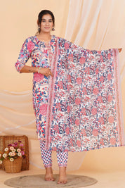 Blush Bloom Viscose Rayon Suit Set