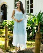Beautiful Ice Blue Anarkali Gown