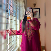 Crimson Pink Embroidered Suit Ethnic Wear for Women