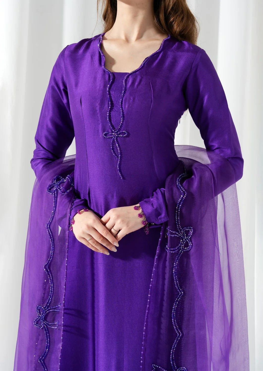 Deep Purple Farshi Shalwar