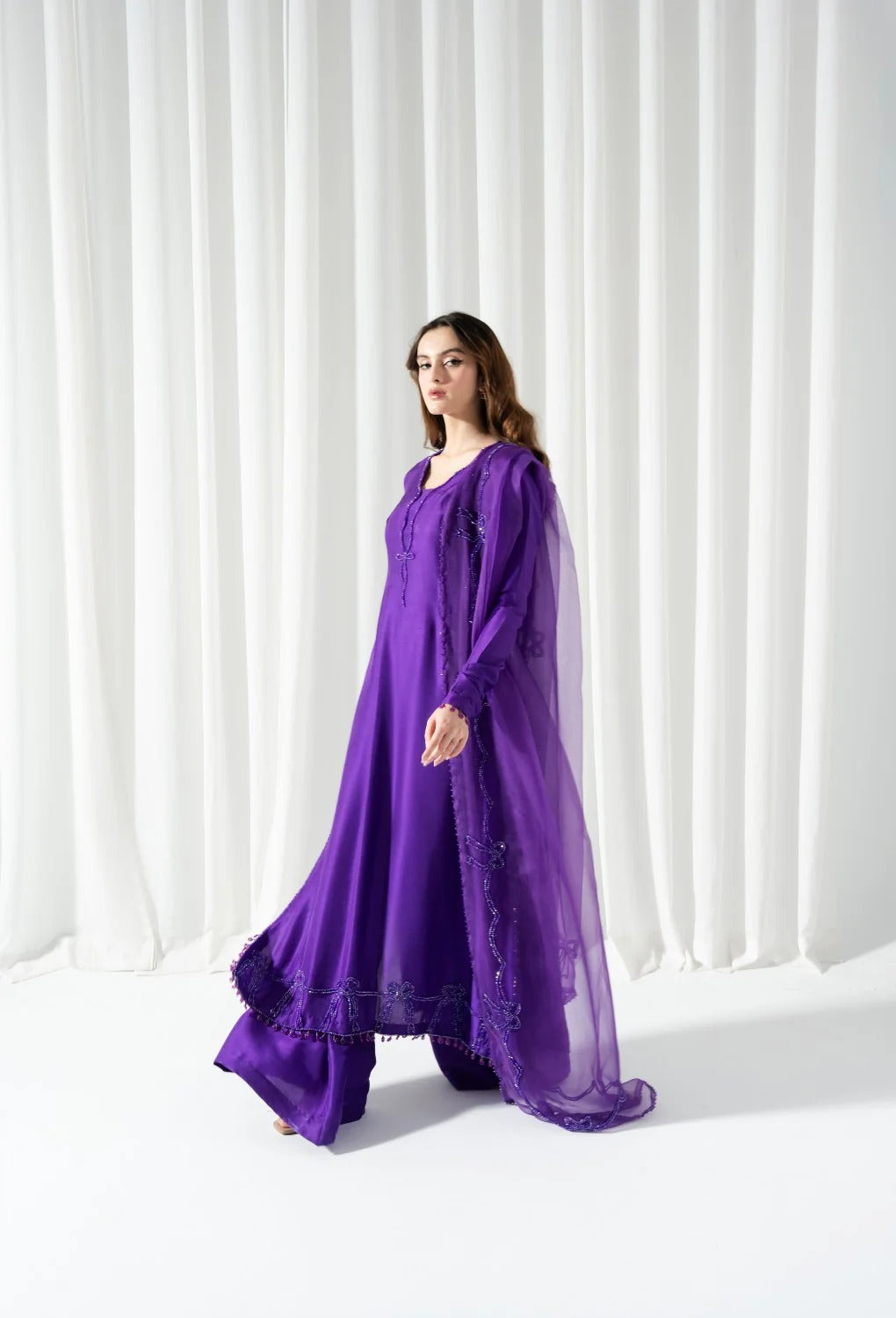Deep Purple Farshi Shalwar