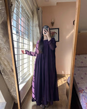 Chiffon Wine Color Gown Dress for Women
