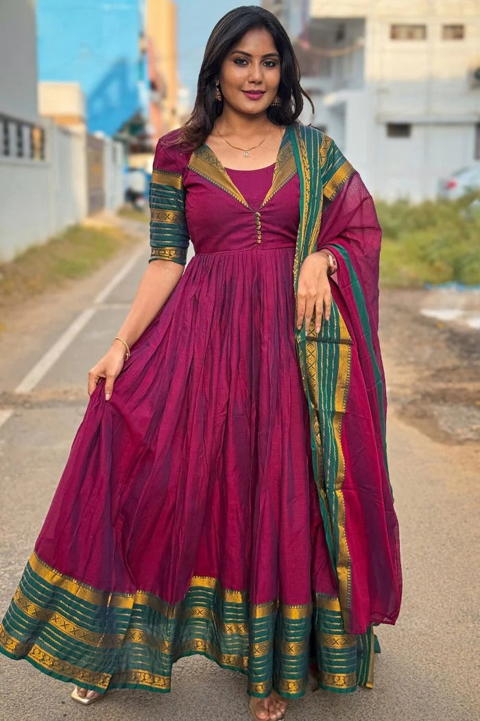 Monika Dark Maroon Color Festival Wear for Women