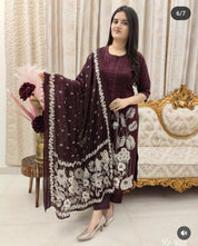 Plum Petals Cotton Suit Set