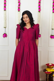 Beautiful Dual Shade Cotton Silk Kali Cut Maxi
