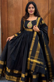 Aayushi Black Color Premium Work Gown