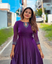Vrnunda Purple Color Anarkali Gown In Low Rate