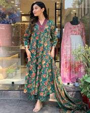 Royal Bloom Viscose Anarkali Set