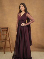 Yashika Maroon Color Anarkali Kurta Set
