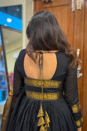 Aayushi Black Color Premium Work Gown