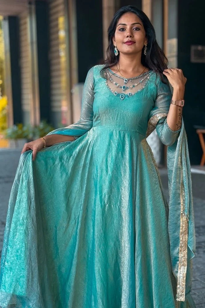 Pupuni Pure Silk Party Wear Gown Designs